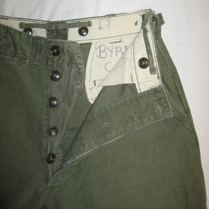 Authentic army fatigue pants - 60's era 28 W
